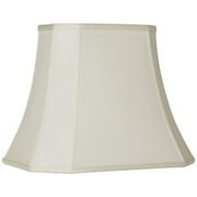 Imperial Shade Creme Medium Rectangle Cut Corner Lamp Shade 10 Wide x 7 Deep at Top and 16 Wide x 12 Deep at Bot and 13 Slant x 12.5 H Spider