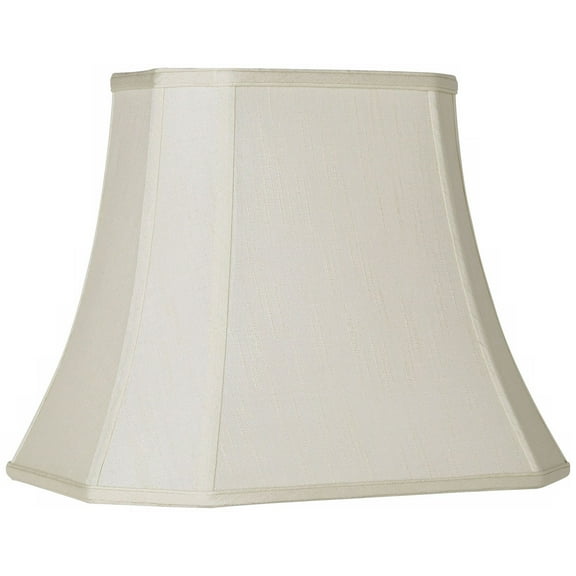 Imperial Shade Creme Medium Rectangle Cut Corner Lamp Shade 10" Wide x 7" Deep at Top and 16" Wide x 12" Deep at Bot and 13" Slant x 12.5" H (Spider)