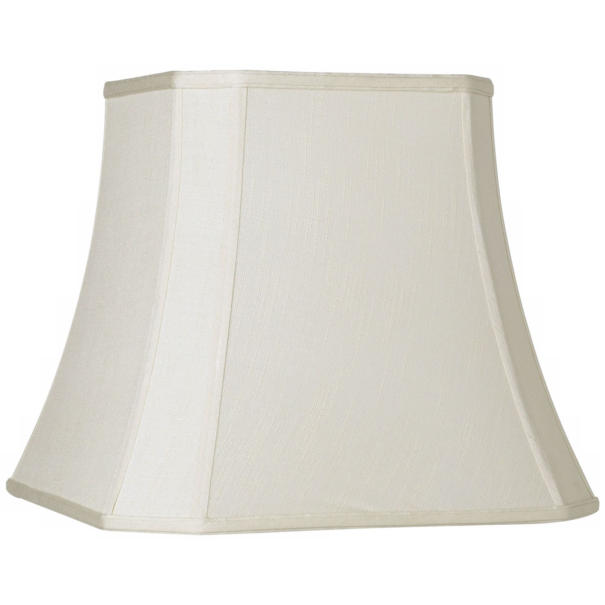 Imperial Shade Creme Medium Square Cut Corner Lamp Shade 10.5" Top x 16" Bot. x 14" Slant x 13.5" High (Spider) Replacement with Harp and Finial