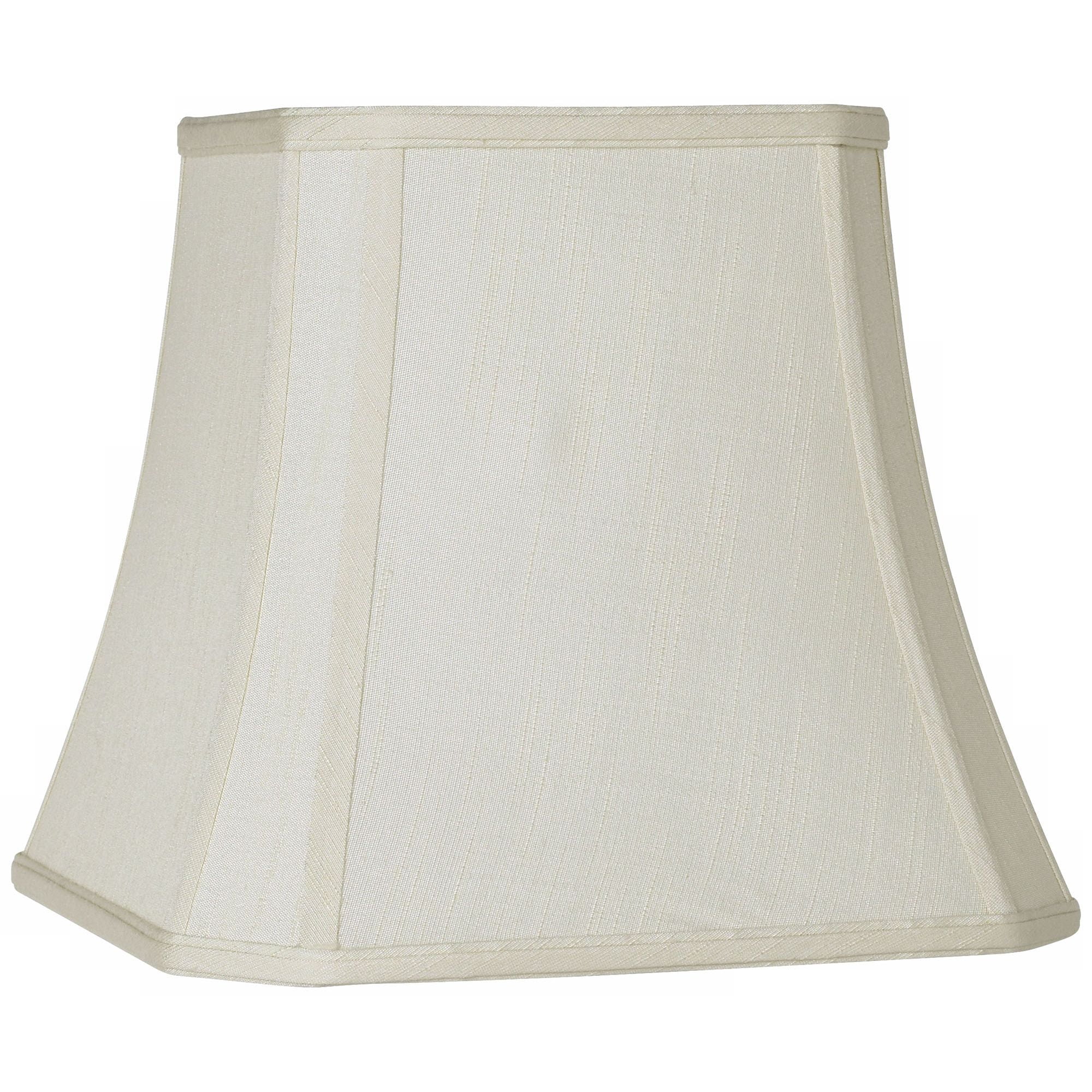 Springcrest Creme Small Square Cut Corner Lamp Shade 8" Top x 12" Bottom x 11" Slant x 10.5" High (Spider) Replacement with Harp and Finial