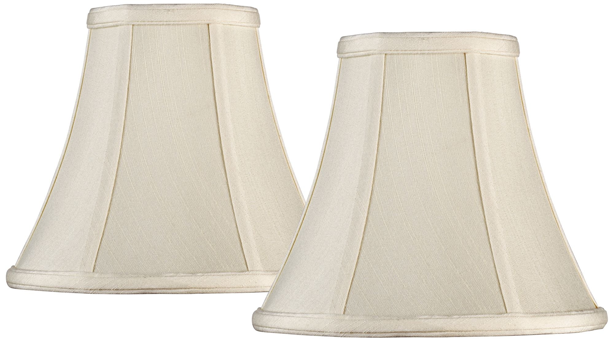 Imperial Shade Set of 2 Round Bell Lamp Shades Cream Small 4.5" Top x 9" Bottom x 8" Slant x 7.5" High Spider with Replacement Harp and Finial Fitting