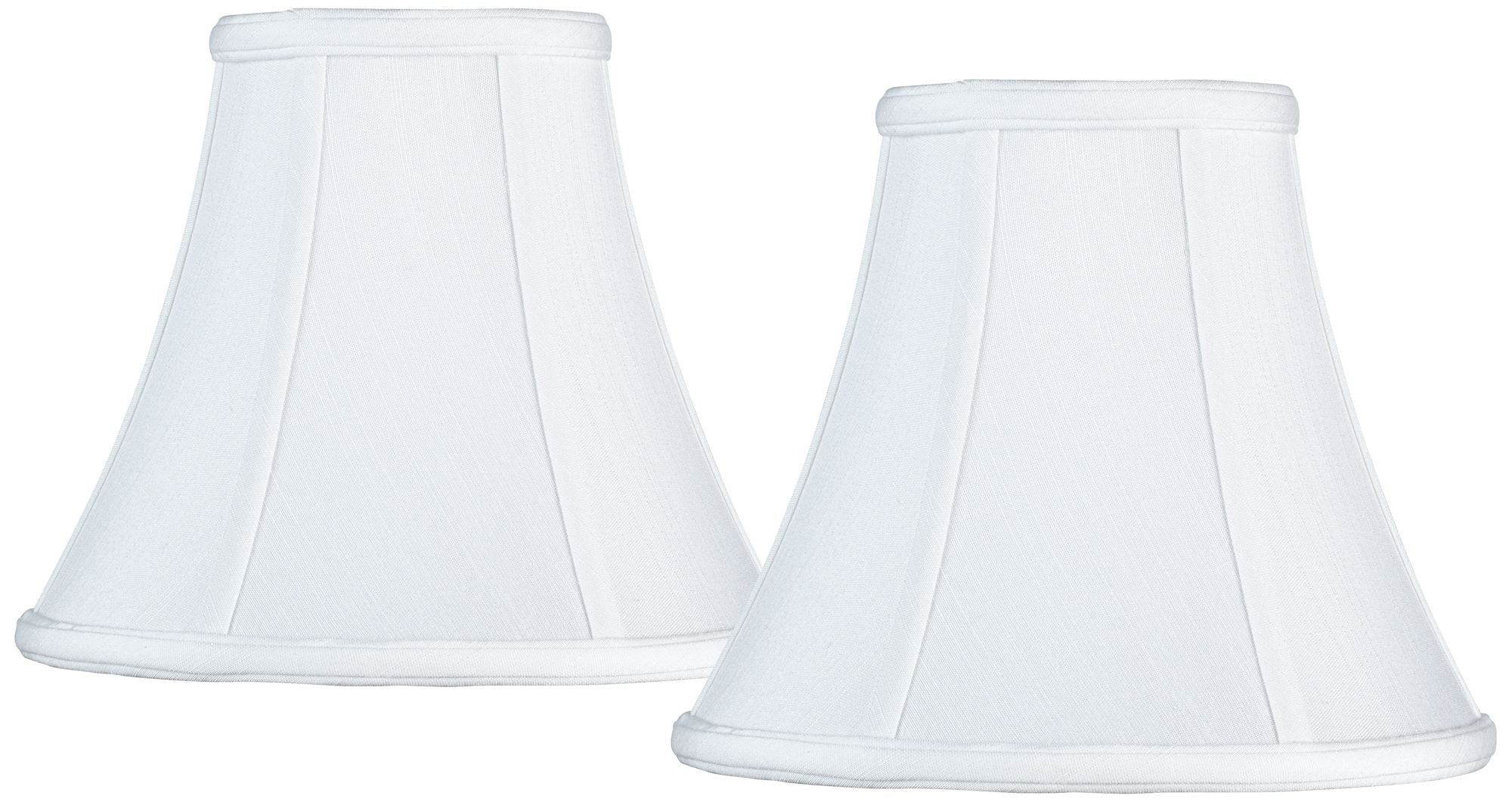Imperial Shade Set of 2 Round Bell Lamp Shades White Small 4.5" Top x 9" Bottom x 8" Slant x 7.5" High Spider with Replacement Harp and Finial Fitting