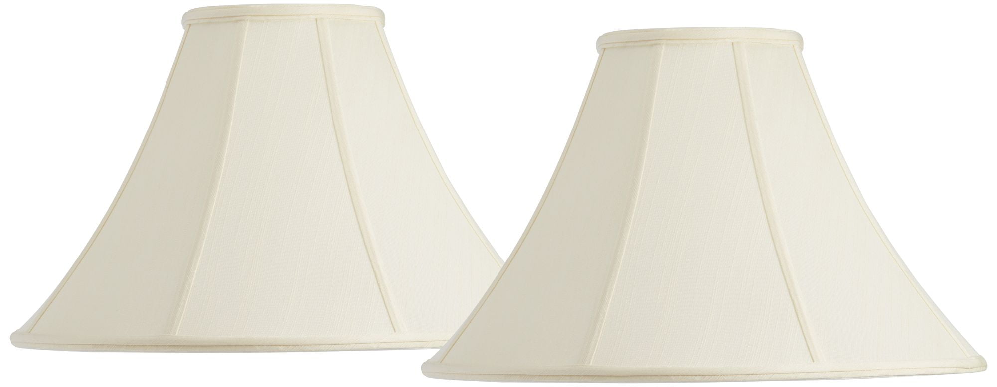 Imperial Shade Set of 2 Bell Lamp Shades Cream Large 7" Top x 20" Bottom x 12.25" High Spider Replacement Harp and Finial Fitting