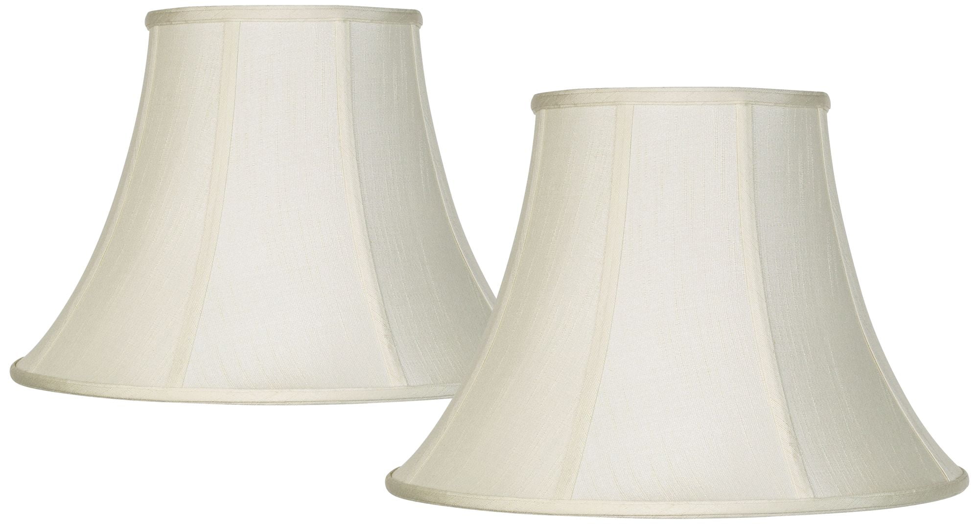 Imperial Shade Set of 2 Bell Lamp Shades Cream Large 9" Top x 18" Bottom x 13" High Spider Replacement Harp and Finial Fitting