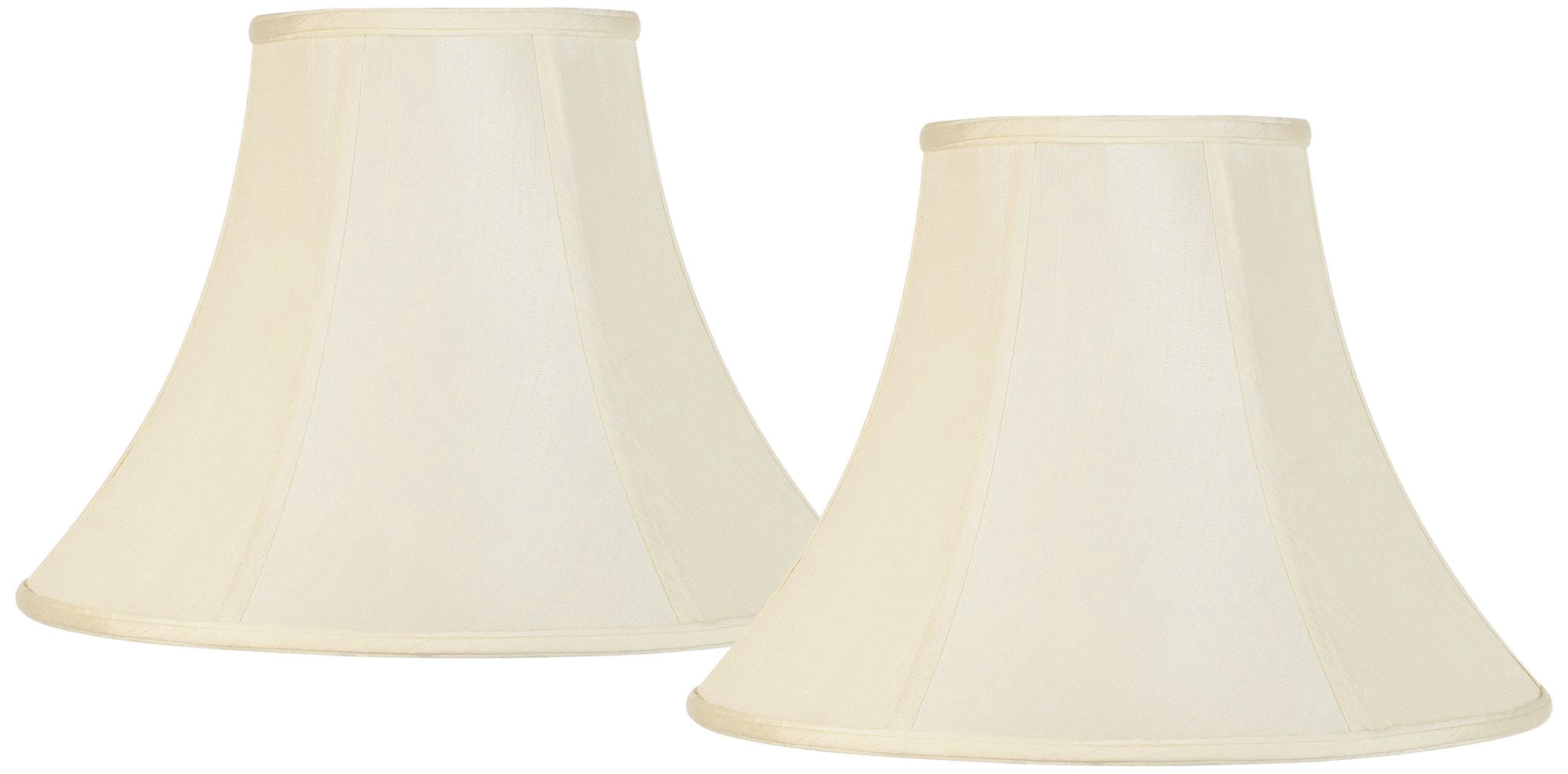 Imperial Shade Set of 2 Bell Lamp Shades Cream Medium 7" Top x 16" Bottom x 12" High Spider Replacement Harp and Finial Fitting