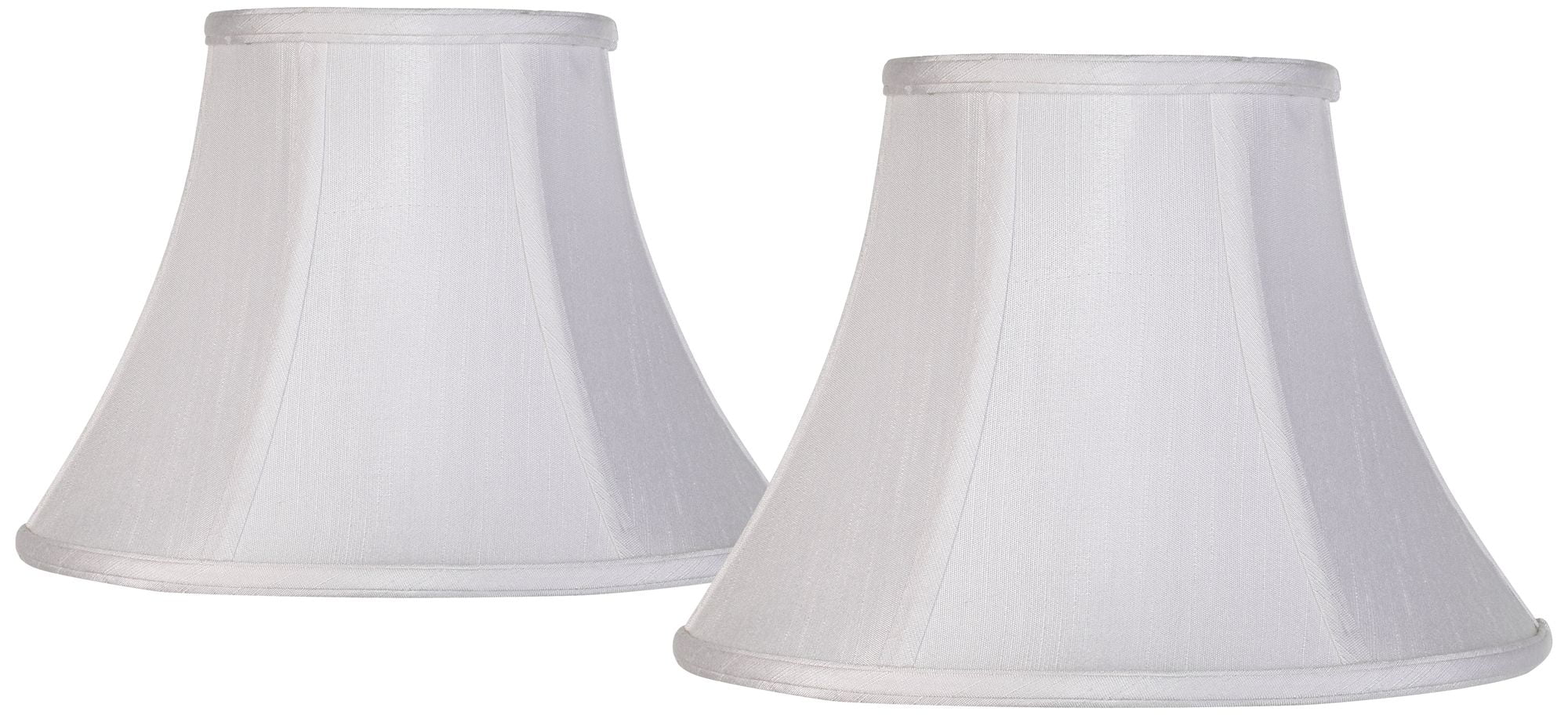 Imperial Shade Set of 2 Bell Lamp Shades White Small 6" Top x 12" Bottom x 9" Slant Spider with Replacement Harp and Finial Fitting