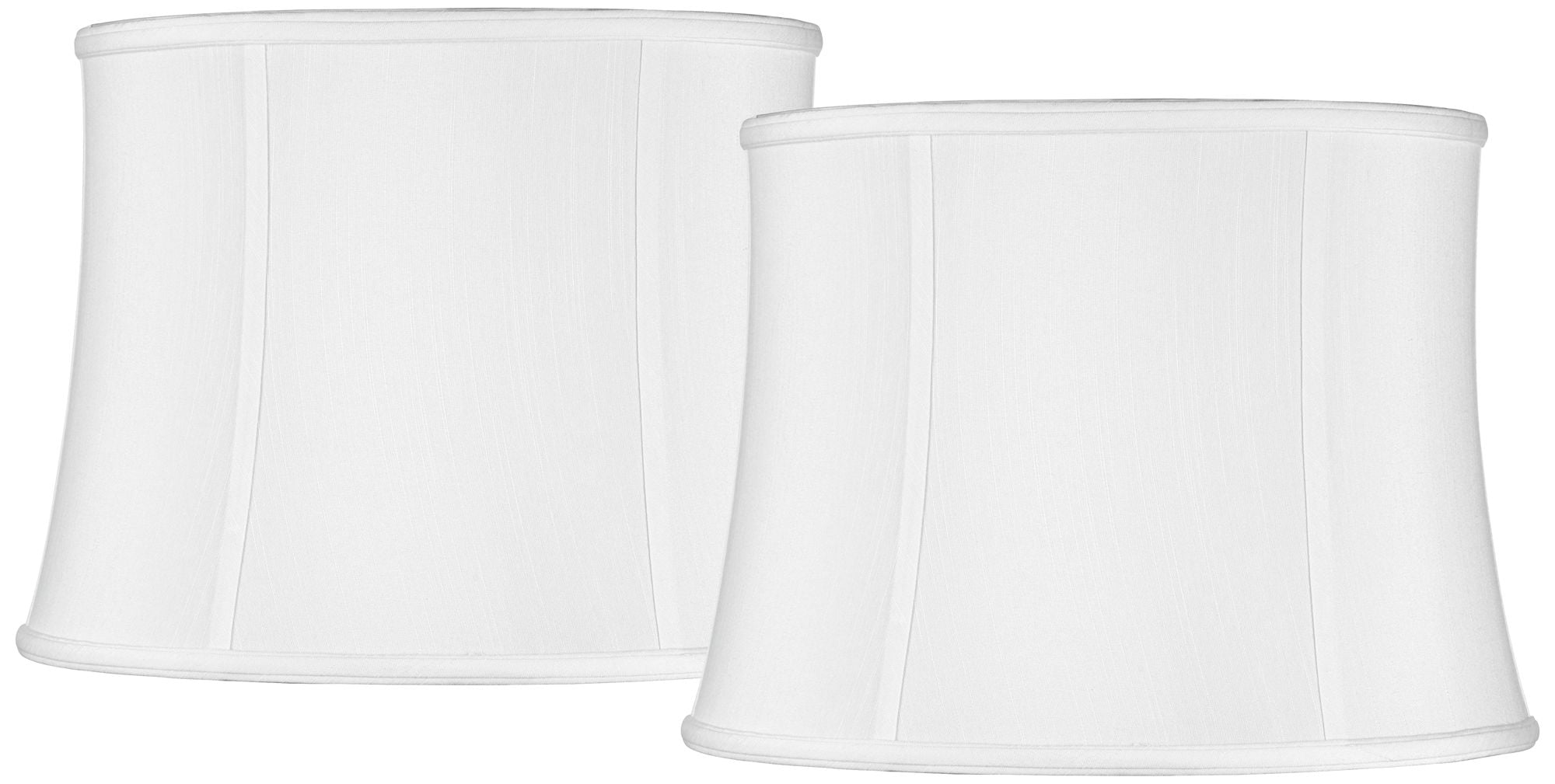 Imperial Shade Set of 2 Drum Lamp Shades White Medium 14" Top x 16" Bottom x 12" High Spider Replacement Harp and Finial Fitting