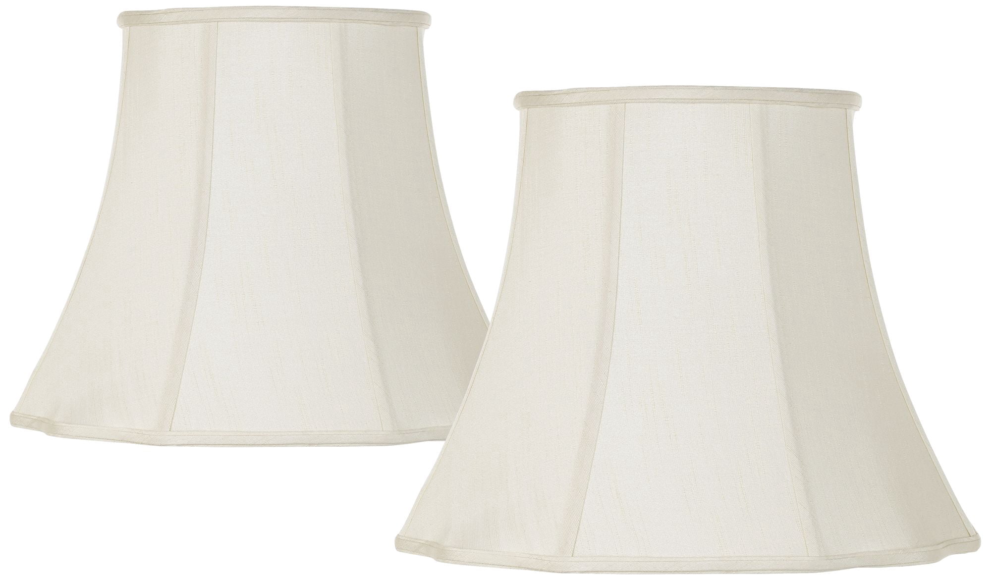 Imperial Shade Set of 2 Lamp Shades Cream Large 11" Top x 18" Bottom x 15" High Spider with Replacement Harp and Finial Fitting