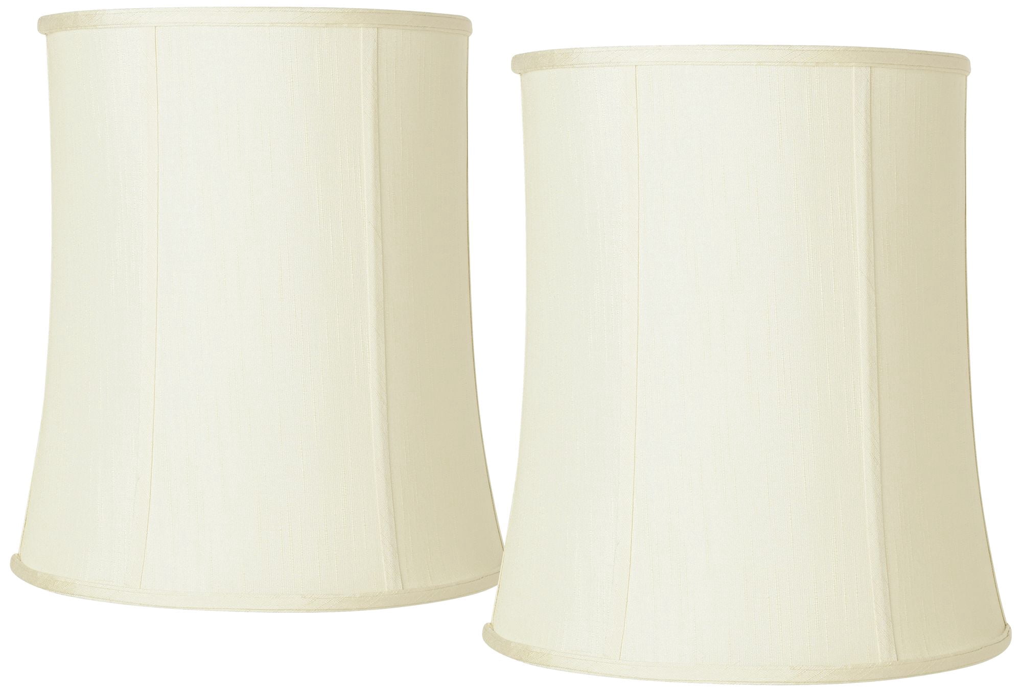 Imperial Shade Set of 2 Tall Drum Lamp Shades Buttercream Medium 12" Top x 14" Bottom x 16" High Spider with Harp and Finial Fitting