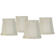 Imperial Shade Set of 4 Empire Lamp Shades Cream Small 3" Top x 4" Bottom x 4" High Candelabra Clip-On Fitting