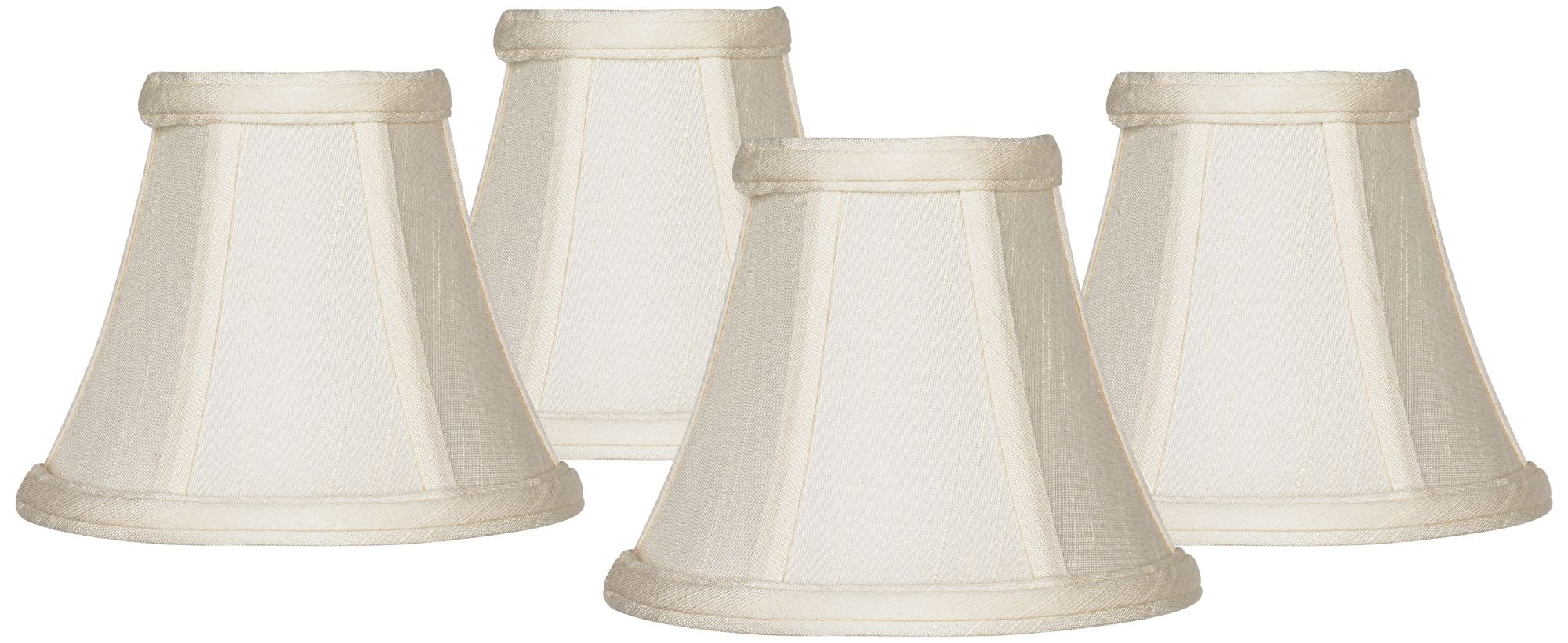 Imperial Shade Set of 4 Hardback Bell Lamp Shades Evaline Cream Small 3" Top x 6" Bottom x 5" High Candelabra Clip-On Fitting
