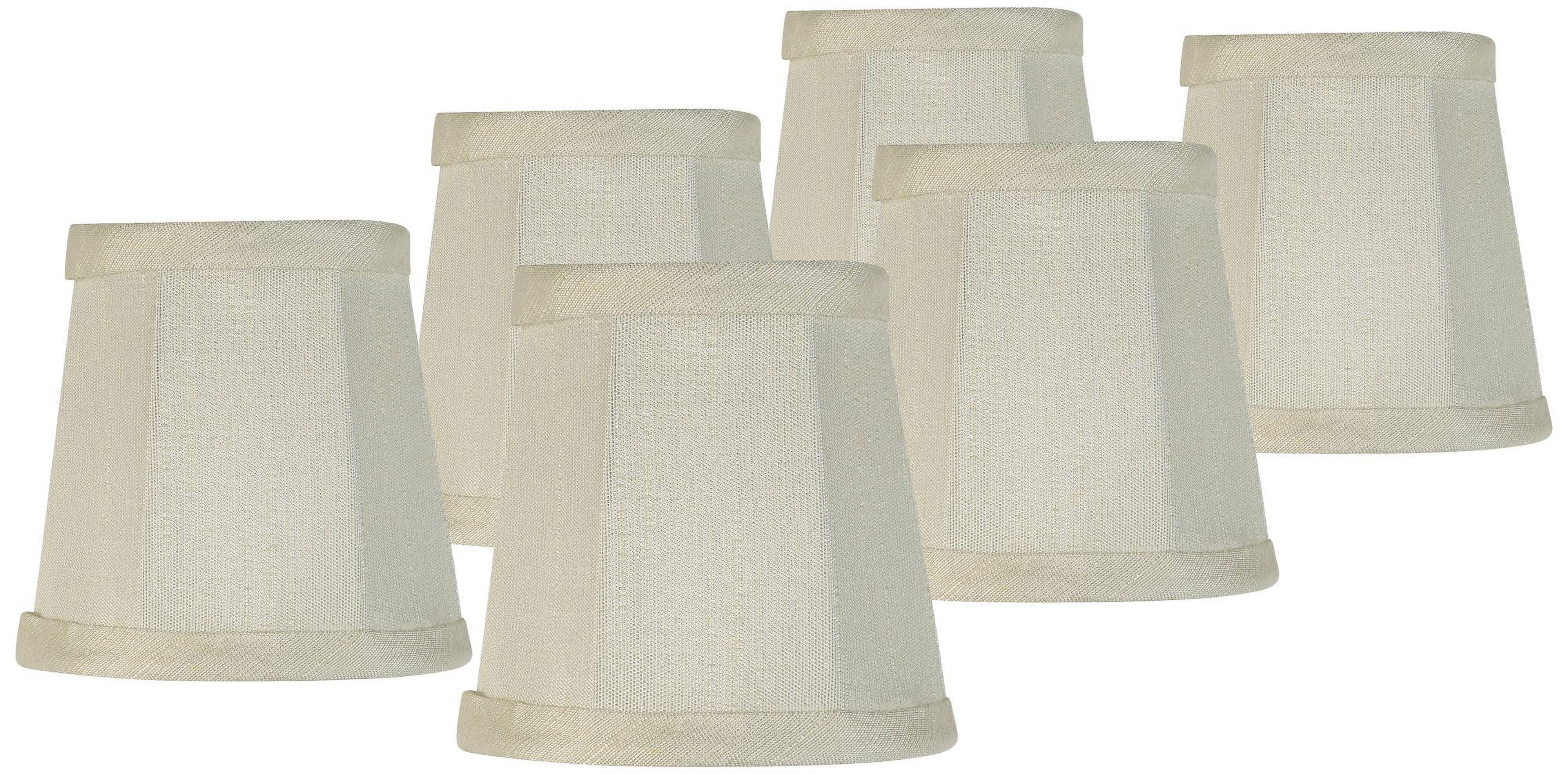 Imperial Shade Set of 6 Empire Lamp Shades Cream Small 3" Top x 4" Bottom x 4" High Candelabra Clip-On Fitting