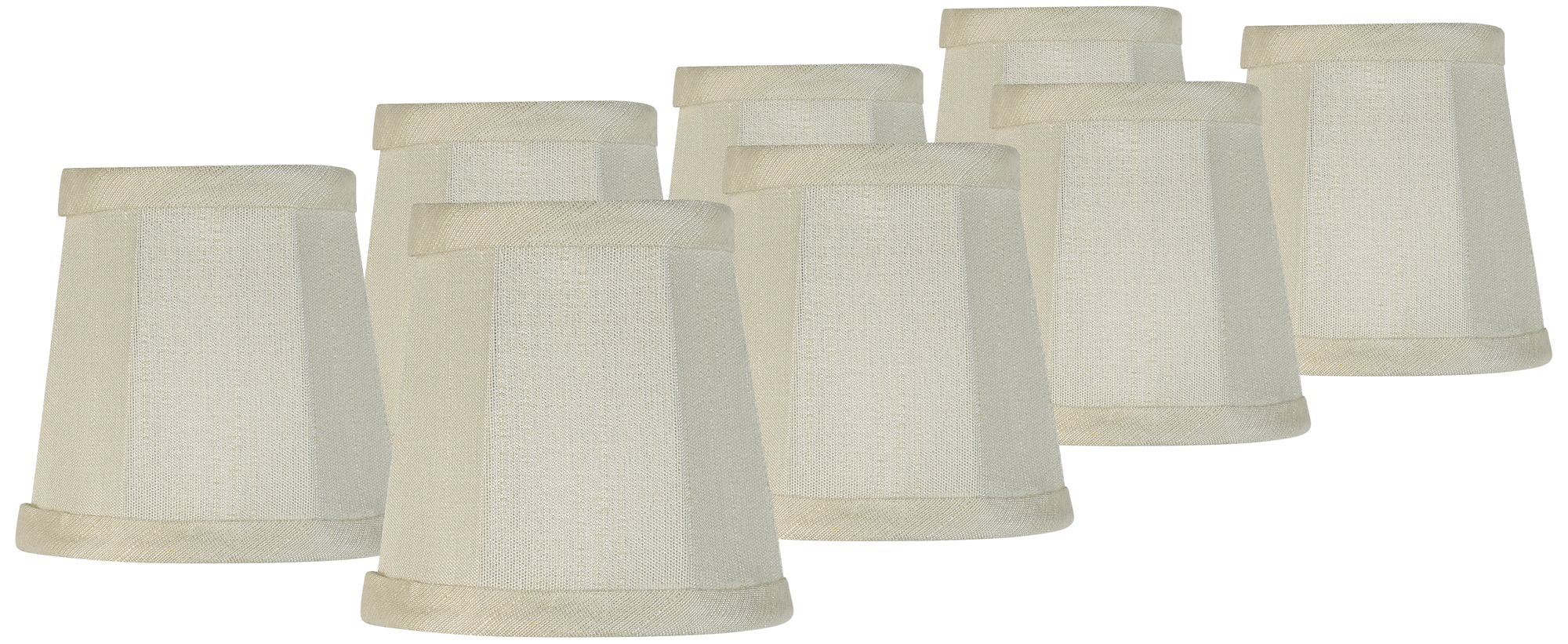 Imperial Shade Set of 8 Empire Lamp Shades Cream Small 3" Top x 4" Bottom x 4" High Candelabra Clip-On Fitting