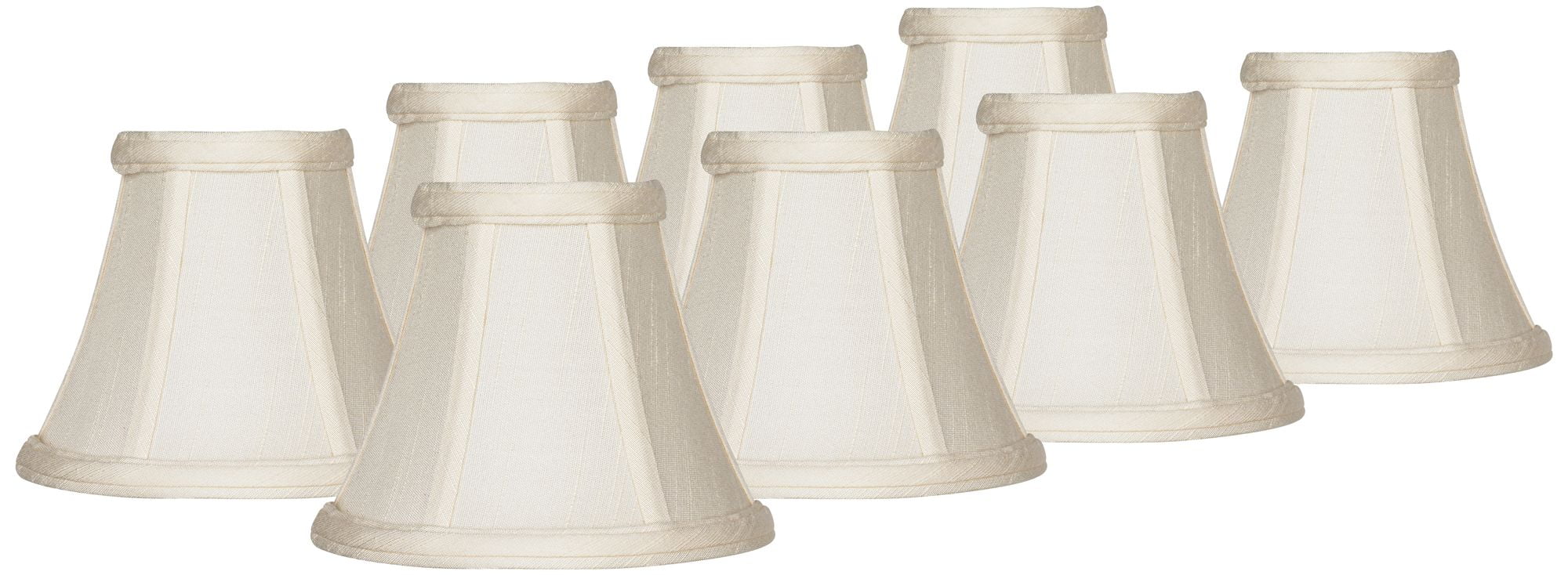 Imperial Shade Set of 8 Hardback Bell Lamp Shades Evaline Cream Small 3" Top x 6" Bottom x 5" High Candelabra Clip-On Fitting