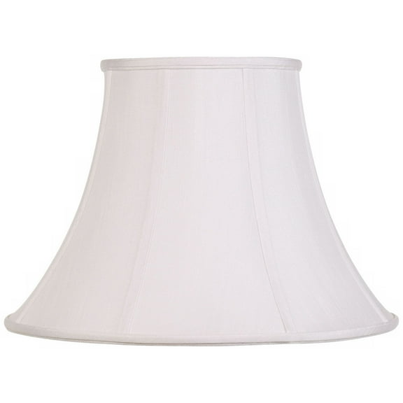 Imperial Shade White Large Bell Lamp Shade 9" Top x 18" Bottom x 13" Slant x 12.5" High (Spider) Replacement with Harp and Finial