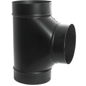 Imperial Manufacturing Group Tee Joint Black Pipe Fitting - 7 In, 24 Ga, Smooth Finish Residential Use, Standard Application