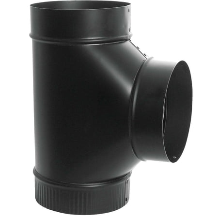 Imperial Manufacturing Group Tee Joint Black Pipe Fitting - 7 In, 24 Ga, Smooth Finish — Residential Use, Standard Application