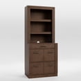 thumbnail image 1 of Imperial Solid Wood Storage Bookcase with File Drawers in Dark Brown, 1 of 3