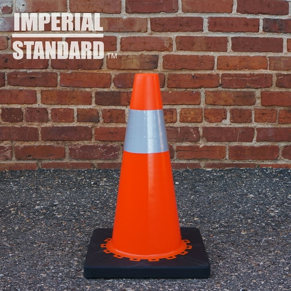 Imperial Standard 18" Traffic Cones - Orange Reflective Safety Cones - 8 Pack