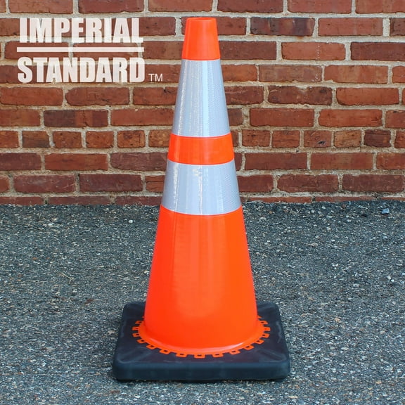 Imperial Standard 28" Traffic Cones - Orange Reflective Safety Cones - 16 Pack