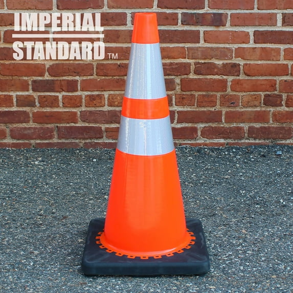Imperial Standard 28" Traffic Cones - Orange Reflective Safety Cones - 16 Pack