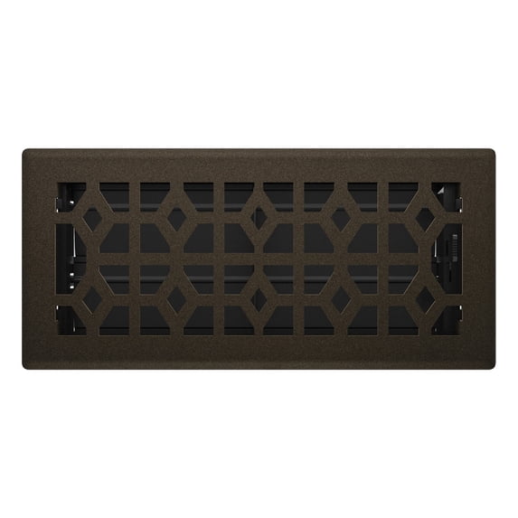 Imperial Templar Floor Register Traditional - Adjustable Steel, Bronze Age - 4 x 10 In.