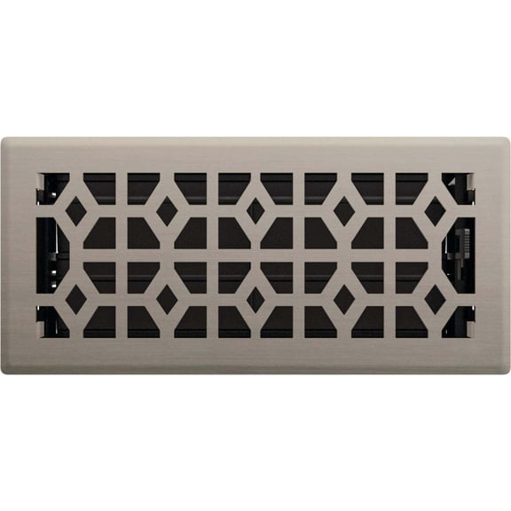 Imperial Templar Floor Register Brushed Nickel Steel - Adjustable - 4 in x 10 in