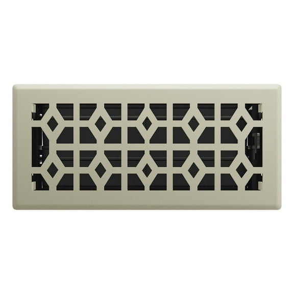 Imperial Floor Register Satin Nickel Steel - Adjustable Traditional - 4" x 10"