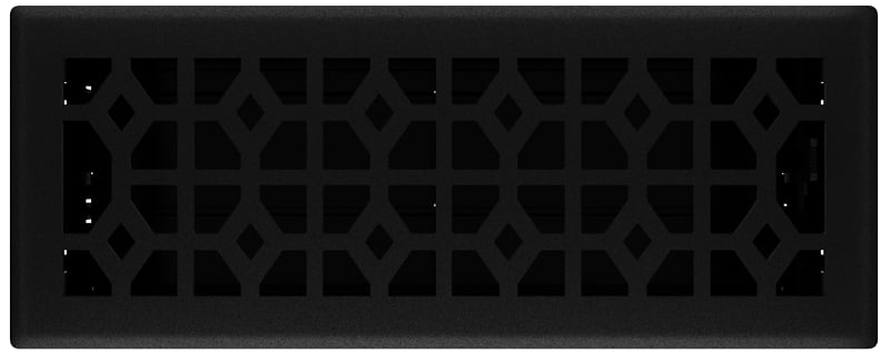 Imperial Manufacturing Group Floor Register 4x12 In Steel Adjustable - Black — Residential Use, Standard Application