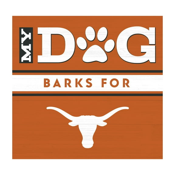 Imperial Texas Longhorns 10'' x 10'' Dog Barks Team Logo Wood Wall Art