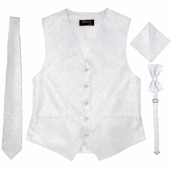 Imperial White Men's Satin Vest Spencer J's - L