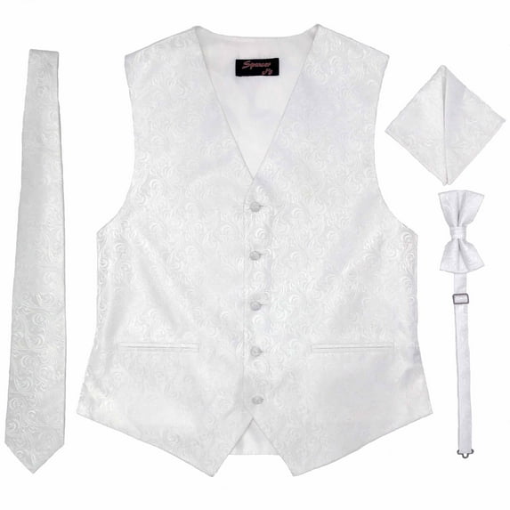 Imperial White Men's Satin Vest Spencer J's - XS