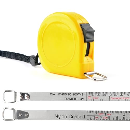 Imperial and Metric Pi Diameter Circumference Tape Measure, 1/2-inch by 12FT/3.6M, Use for Measuring Cylindrical Objects(Pipe Tape, Tree Tape) (3.6M)