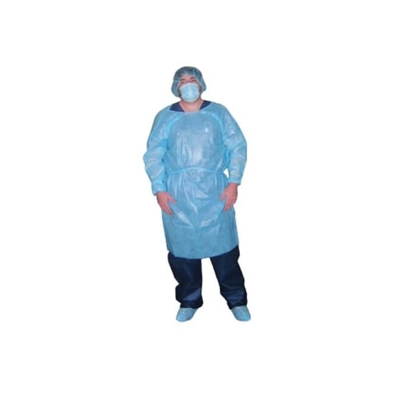 Impervious Isolation Gown - Blue - One Size - Fluid Resistant