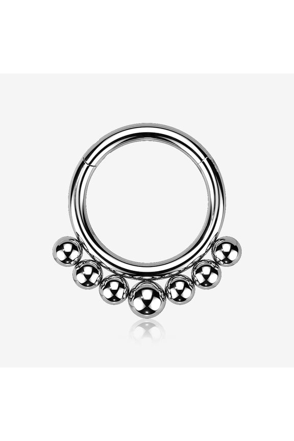 Implant Grade Titanium Bali Beads Clicker Hoop Ring