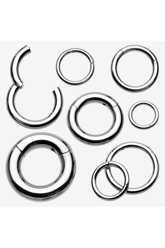 Implant Grade Titanium Basic Seamless Hinged Clicker Hoop Ring