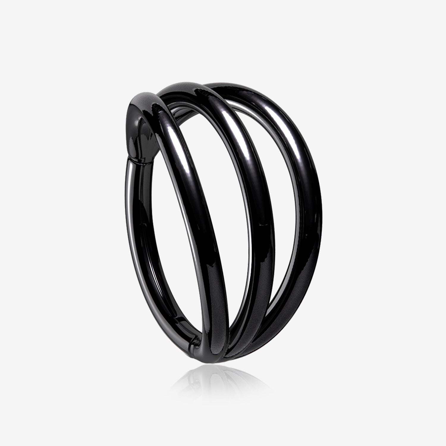 Hoop Style Rings Implant Grade Titanium Blackline Triple Row Hoops Steel Seamless ...
