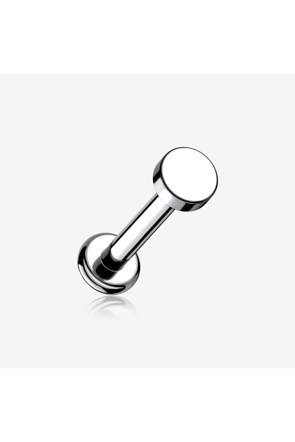 Implant Grade Titanium Circle Plate Top Internally Threaded Flat Back Stud Labret