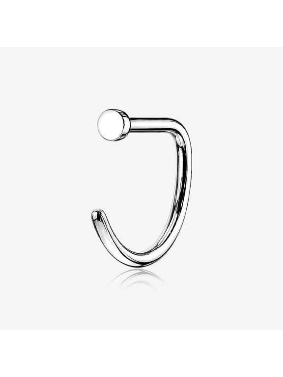 Implant Grade Titanium D-Shaped Flat Circle Top Nose Hoop
