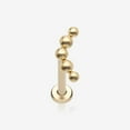 thumbnail image 1 of Implant Grade Titanium Golden Crescent Curve Beaded Ball Top Internally Threaded Labret Flat Back Stud, 1 of 4