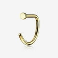 thumbnail image 1 of Implant Grade Titanium Golden D-Shaped Flat Circle Top Nose Hoop, 1 of 5