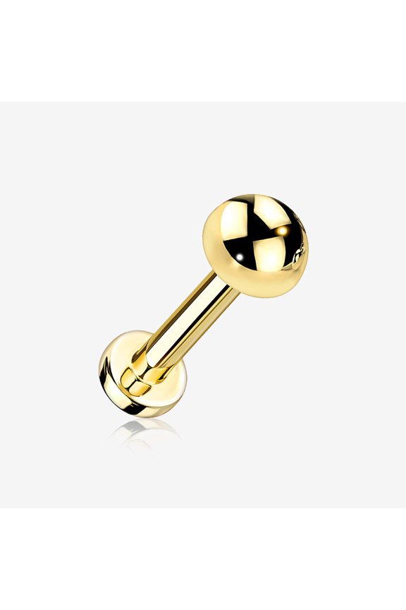 Implant Grade Titanium Golden Internally Threaded Dome Top Labret