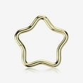 thumbnail image 1 of Implant Grade Titanium Golden Star Basic Geometric Clicker Hoop Ring, 1 of 4
