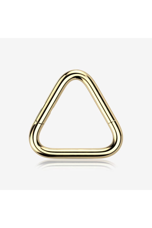 Implant Grade Titanium Golden Triangle Basic Geometric Clicker Hoop Ring