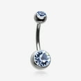 thumbnail image 1 of Implant Grade Titanium Internally Threaded Basic Belly Button Ring-Light Blue, 1 of 4