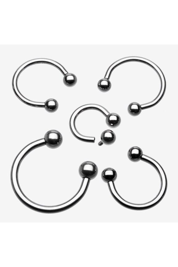 Implant Grade Titanium Internally Threaded Horseshoe Barbell