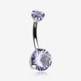 thumbnail image 1 of Implant Grade Titanium Internally Threaded Prong Set Belly Button Ring-Tanzanite, 1 of 5