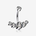 thumbnail image 1 of Implant Grade Titanium Journey Curve Sparkle Internally Threaded Belly Button Ring-Clear Gem, 1 of 4