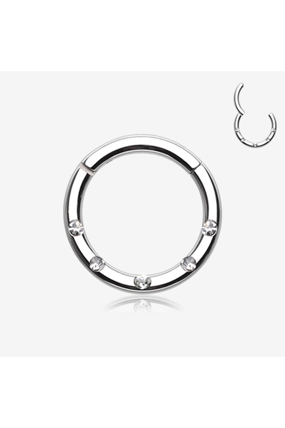 Implant Grade Titanium Multi-Gem Seamless Clicker Ring