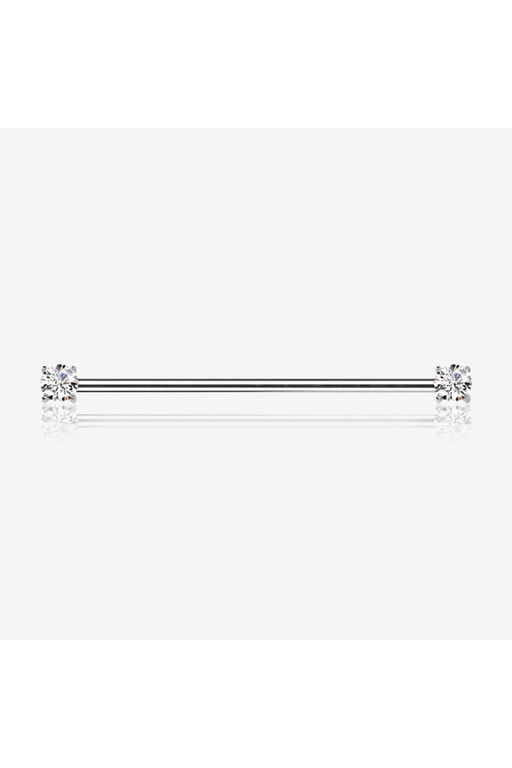 Implant Grade Titanium OneFit Threadless Prong Gem Sparkle Industrial Barbell